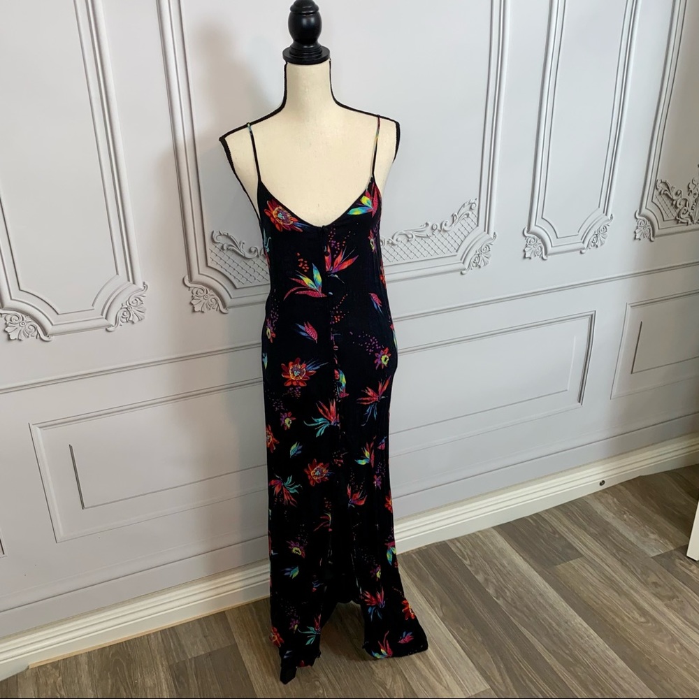 Rusty Long Black Fitted Front Button Up Dress | S… - image 2